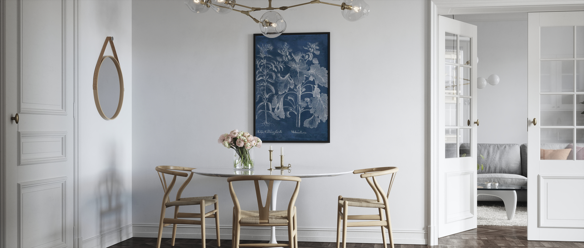 Besler Leaves in Indigo I Canvas Art Print